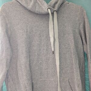 Chaps Black and White Striped Hoodie